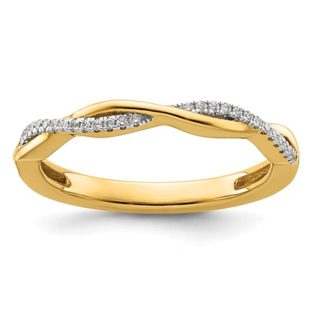 14k Yellow Gold Stackable Expressions Diamond Twist Ring